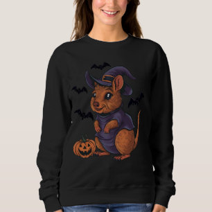 Scary Pumpkin Bat Funny Witch Hat Quokka Halloween Sweatshirt