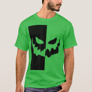 Scary Pumpkin Double Face Orange Halloween Costume T-Shirt