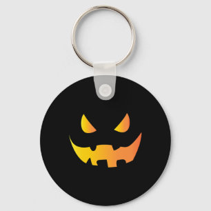 Scary Pumpkin Face For Halloween Key Ring