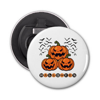 Scary Pumpkin Face Halloween  Bottle Opener