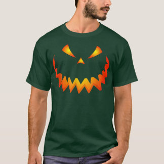 Scary Pumpkin Face Horror Jack O Lantern Halloween T-Shirt