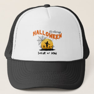Scary Pumpkin Halloween Art Spooky Fun Trucker Hat