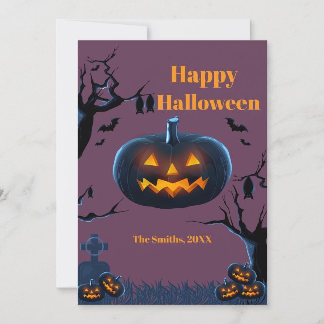 Scary Pumpkin halloween cards (Front)