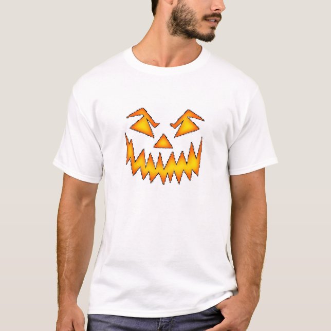Scary Pumpkin Halloween Face T-Shirt (Front)