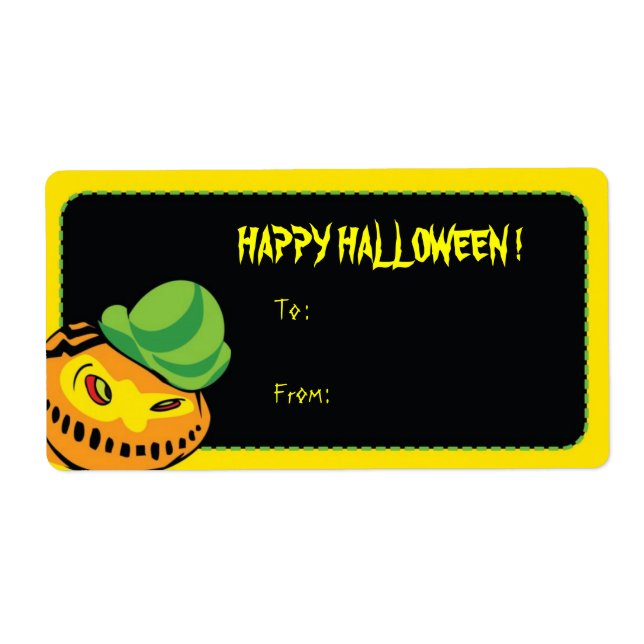 Scary pumpkin - Halloween Labels (Front)