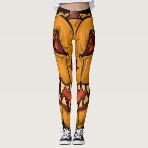 Scary Pumpkin Halloween Monster Leggings