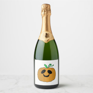 Scary Pumpkin Halloween V2   Sparkling Wine Label