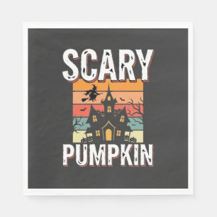 Scary Pumpkin Haunted House Halloween Design_1 Napkin