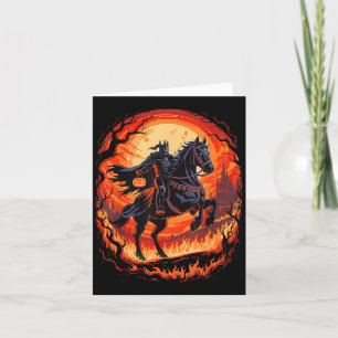 Scary Pumpkin Headless Horseman Halloween For Men Card