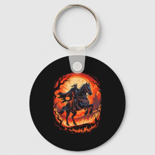 Scary Pumpkin Headless Horseman Halloween For Men  Key Ring