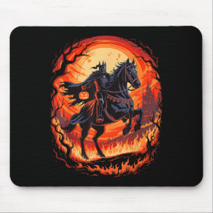 Scary Pumpkin Headless Horseman Halloween For Men  Mouse Pad