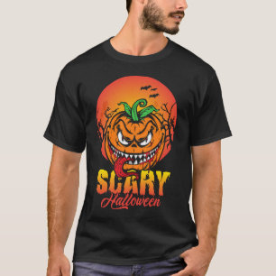 Scary Pumpkin in Halloween T-Shirt