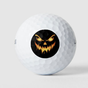 Scary Pumpkin Jack O Lantern Face Halloween Golf Balls
