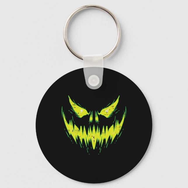 Scary Pumpkin Jack O Lantern Face Halloween Men Bo Key Ring (Front)