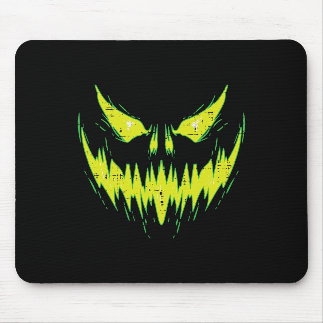 Scary Pumpkin Jack O Lantern Face Halloween Men Bo Mouse Pad (Front)