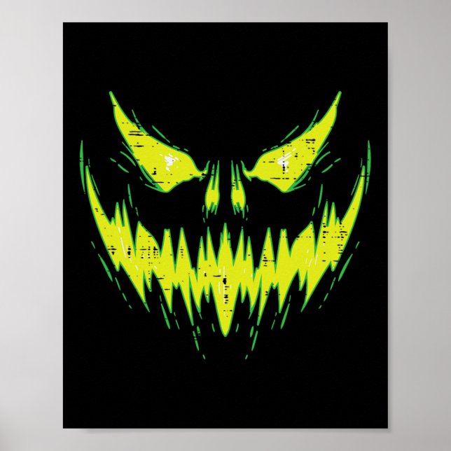 Scary Pumpkin Jack O Lantern Face Halloween Men Bo Poster (Front)