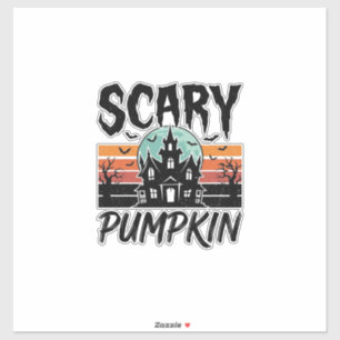 Scary Pumpkin Vintage Haunted House Halloween Desi