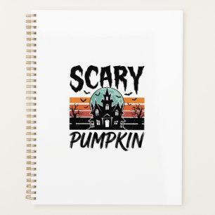 Scary Pumpkin Vintage Haunted House Halloween Desi Planner