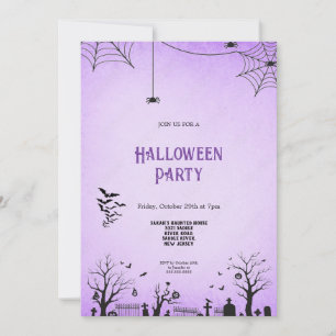 SCARY PURPLE AND BLACK HALLOWEEN INVITATION