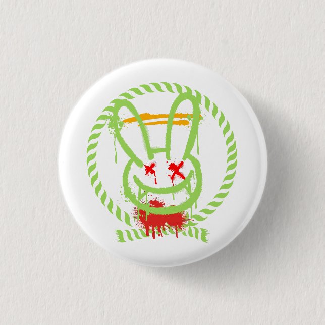scary rabbit 3 cm round badge (Front)