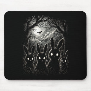 Scary Rabbit Eyes Forest Creepy Halloween Costume Mouse Pad