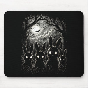 Scary Rabbit Eyes Forest Creepy Halloween Costume Mouse Pad