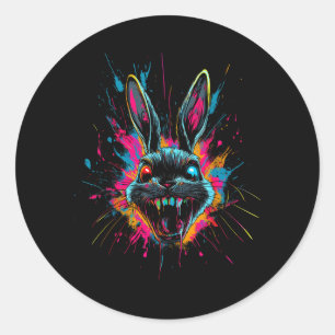 Scary Rabbit Halloween Horror Easter Day Bunny Classic Round Sticker