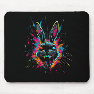 Scary Rabbit Halloween Horror Easter Day Bunny Mouse Pad