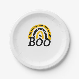Scary Rainbow and Spooky Halloween Paper Plate