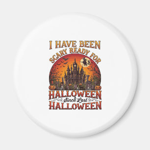 Scary Ready Halloween Haunted Castle Witch Pumpkin Magnet