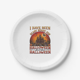 Scary Ready Halloween Haunted Castle Witch Pumpkin Paper Plate