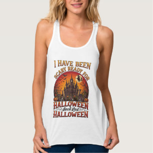 Scary Ready Halloween Haunted Castle Witch Pumpkin Singlet