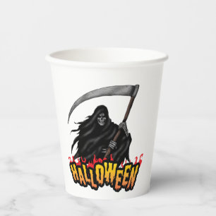 Scary Reaper Man Halloween Paper Cups
