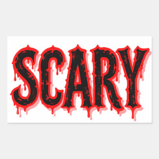 Scary – Red and Black Dripping Blood Gothic Horror Rectangular Sticker