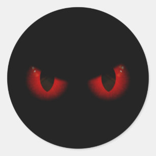 Scary Red Halloween Eyes Classic Round Sticker