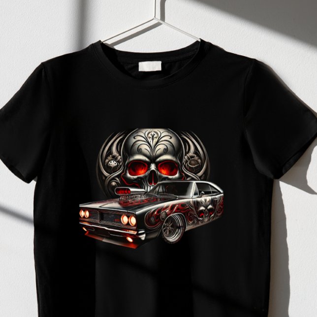scary red Skull with car T-Shirt (Creator Uploaded)