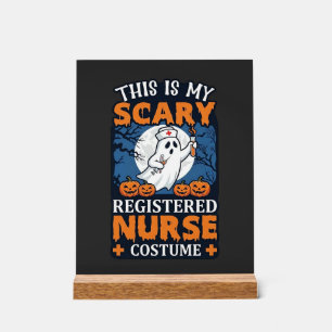 Scary Registered Nurse Costume Ghost Pumpkins Hall Acrylic Sign