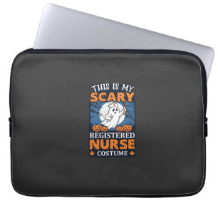 Scary Registered Nurse Costume Ghost Pumpkins Hall Laptop Sleeve