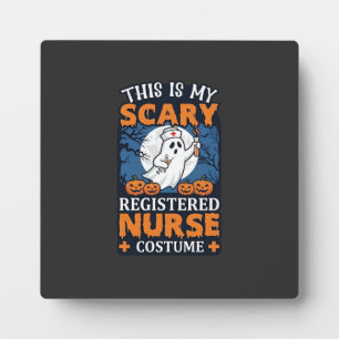 Scary Registered Nurse Costume Ghost Pumpkins Hall Plaque