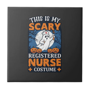 Scary Registered Nurse Costume Ghost Pumpkins Hall Tile