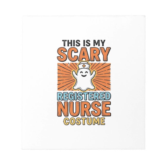 Scary Registered Nurse Costume Halloween Design_1 Notepad (Front)