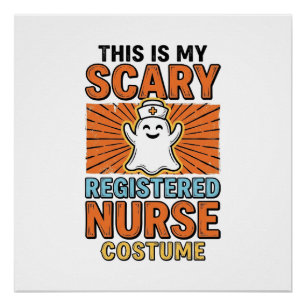 Scary Registered Nurse Costume Halloween Design_1 Poster