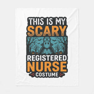 Scary Registered Nurse Costume Halloween Shirt Des Fleece Blanket