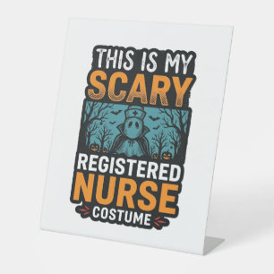 Scary Registered Nurse Costume Halloween Shirt Des Pedestal Sign
