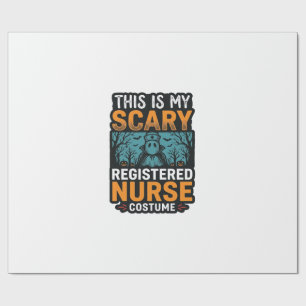 Scary Registered Nurse Costume Halloween Shirt Des Wrapping Paper
