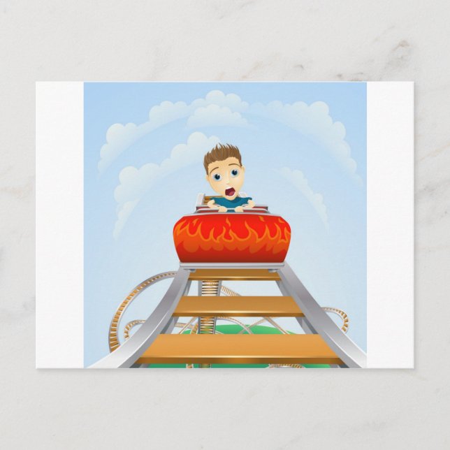 Scary ride on rollercoaster postcard (Front)