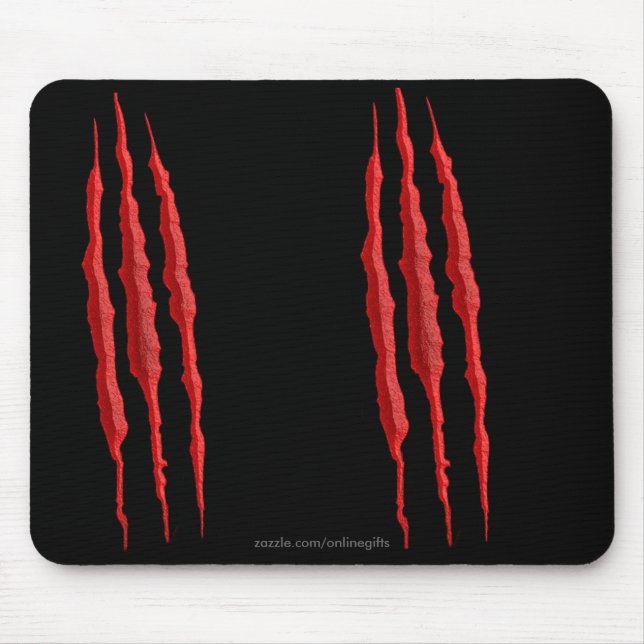 Scary Ripped Torn Evil Claw Marks Halloween Horror Mouse Pad (Front)