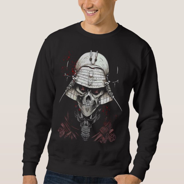 Scary Samurai Skeleton Undead Zombie Gothic Horror Sweatshirt (Front)