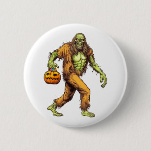 Scary Sasquatch Bigfoot Zombie Carrying Halloween 6 Cm Round Badge
