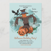 Scary Scarecrow Halloween Party Invitation
